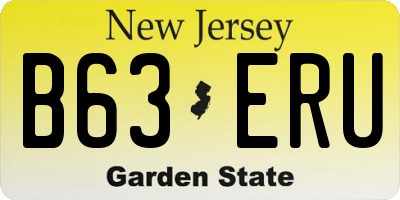 NJ license plate B63ERU