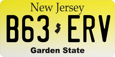 NJ license plate B63ERV