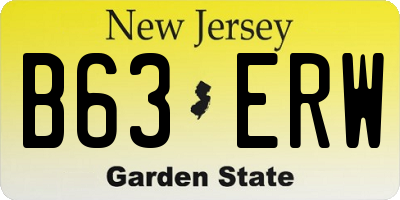 NJ license plate B63ERW