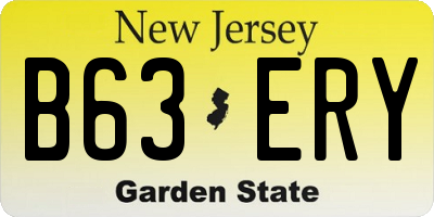 NJ license plate B63ERY