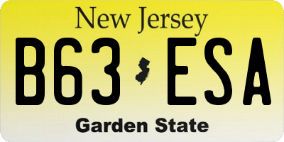 NJ license plate B63ESA