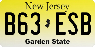 NJ license plate B63ESB