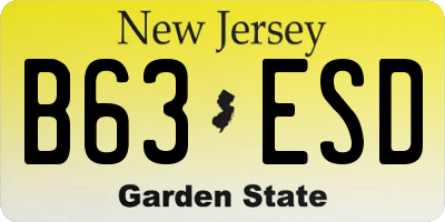 NJ license plate B63ESD