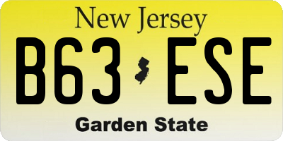 NJ license plate B63ESE