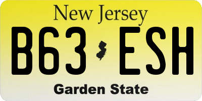 NJ license plate B63ESH