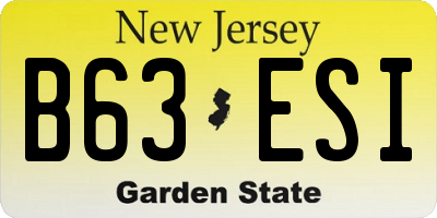 NJ license plate B63ESI