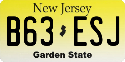NJ license plate B63ESJ