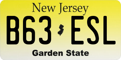 NJ license plate B63ESL