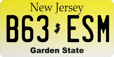 NJ license plate B63ESM