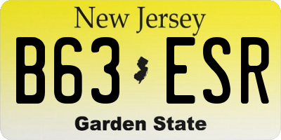 NJ license plate B63ESR