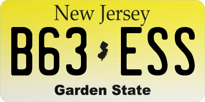 NJ license plate B63ESS