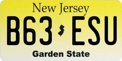 NJ license plate B63ESU