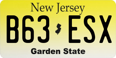 NJ license plate B63ESX