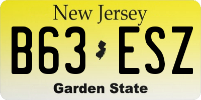 NJ license plate B63ESZ