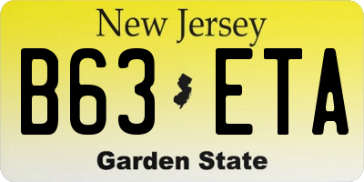 NJ license plate B63ETA