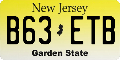 NJ license plate B63ETB