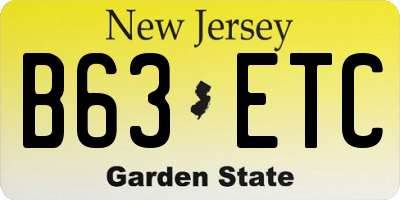 NJ license plate B63ETC
