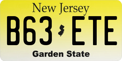 NJ license plate B63ETE