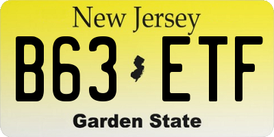 NJ license plate B63ETF