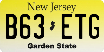 NJ license plate B63ETG