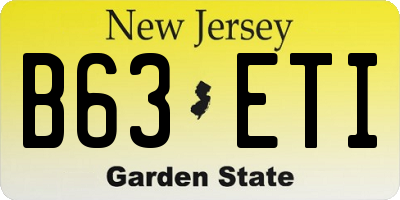 NJ license plate B63ETI