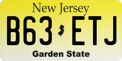 NJ license plate B63ETJ