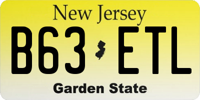 NJ license plate B63ETL