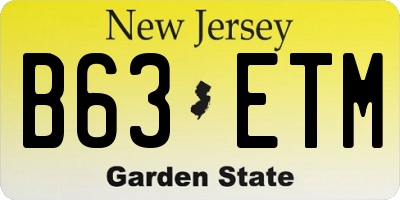 NJ license plate B63ETM