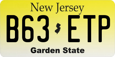 NJ license plate B63ETP
