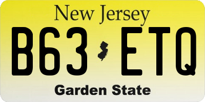 NJ license plate B63ETQ
