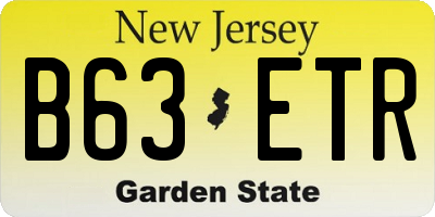 NJ license plate B63ETR