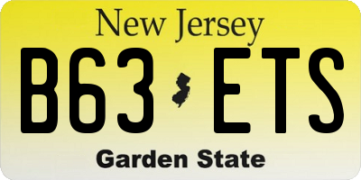 NJ license plate B63ETS