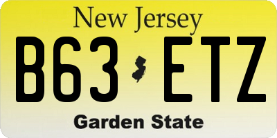NJ license plate B63ETZ