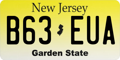 NJ license plate B63EUA