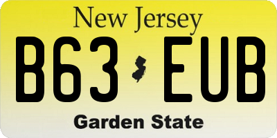 NJ license plate B63EUB