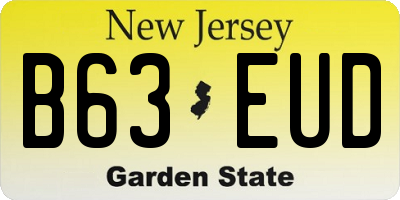 NJ license plate B63EUD
