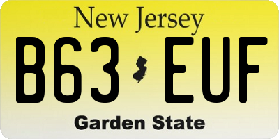 NJ license plate B63EUF