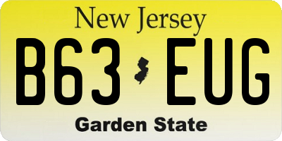 NJ license plate B63EUG