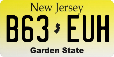 NJ license plate B63EUH