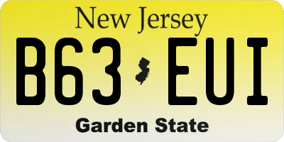 NJ license plate B63EUI