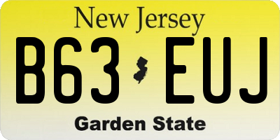 NJ license plate B63EUJ