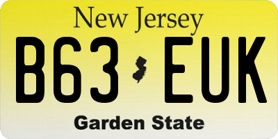 NJ license plate B63EUK