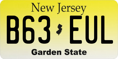 NJ license plate B63EUL