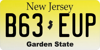 NJ license plate B63EUP