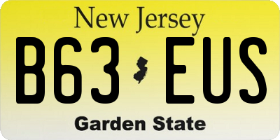 NJ license plate B63EUS