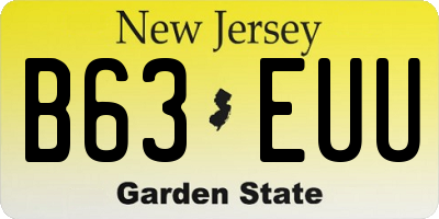 NJ license plate B63EUU