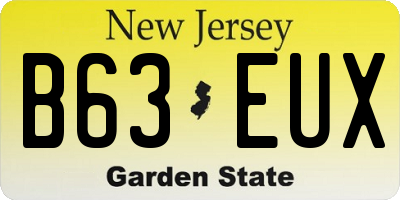 NJ license plate B63EUX
