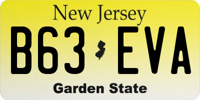 NJ license plate B63EVA