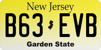 NJ license plate B63EVB