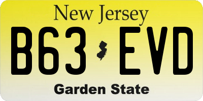 NJ license plate B63EVD